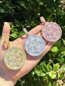 DUBSS 1 Piece Iced Out Multi Cross Disc Necklace Pendant For Men 5A Cubic Zirconia Gold Plated Hip Hop Jewelry - Cross - View 10