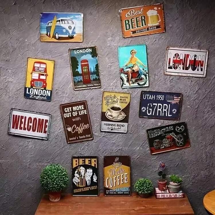 Funny Black Cat Warning Decor Retro Metal Tin Sign  Keep Door Closed Dont Let The Cat Out  Vintage Wall Art For Home Office G - 彩色 - 查看 4