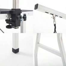Pet Grooming Table, Dog And Cat Grooming Table, Grooming Table, Dog Grooming Accessories, Pet Grooming Table, Dog Grooming, With Arm, Foldable Groomer Table, Rubberized And Scratch-Resistant Dog Shearing Table - Black and White - View 6