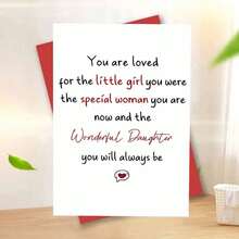 Daughter Keepsake Card - "Little Girl, Special Woman, Wonderful Daughter" Message (With Envelope) - Multicolor - View 13