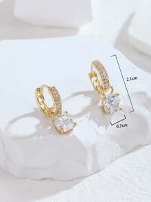 Hihho 1 par de pendientes con colgante de circonita cuadrada, joyería de moda como regalo para mujeres, adecuado para citas