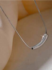 1pc Asymmetrical Geometric Gold/Silver Pendant Necklace, Suitable For All Occasions - Multicolor - View 5