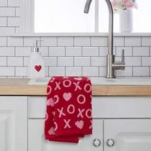 SKL Home - Juego de Toallas de Mano para el día de San Valentín, 2 Unidades(Xs y Os) - Multicolor - Ver 5