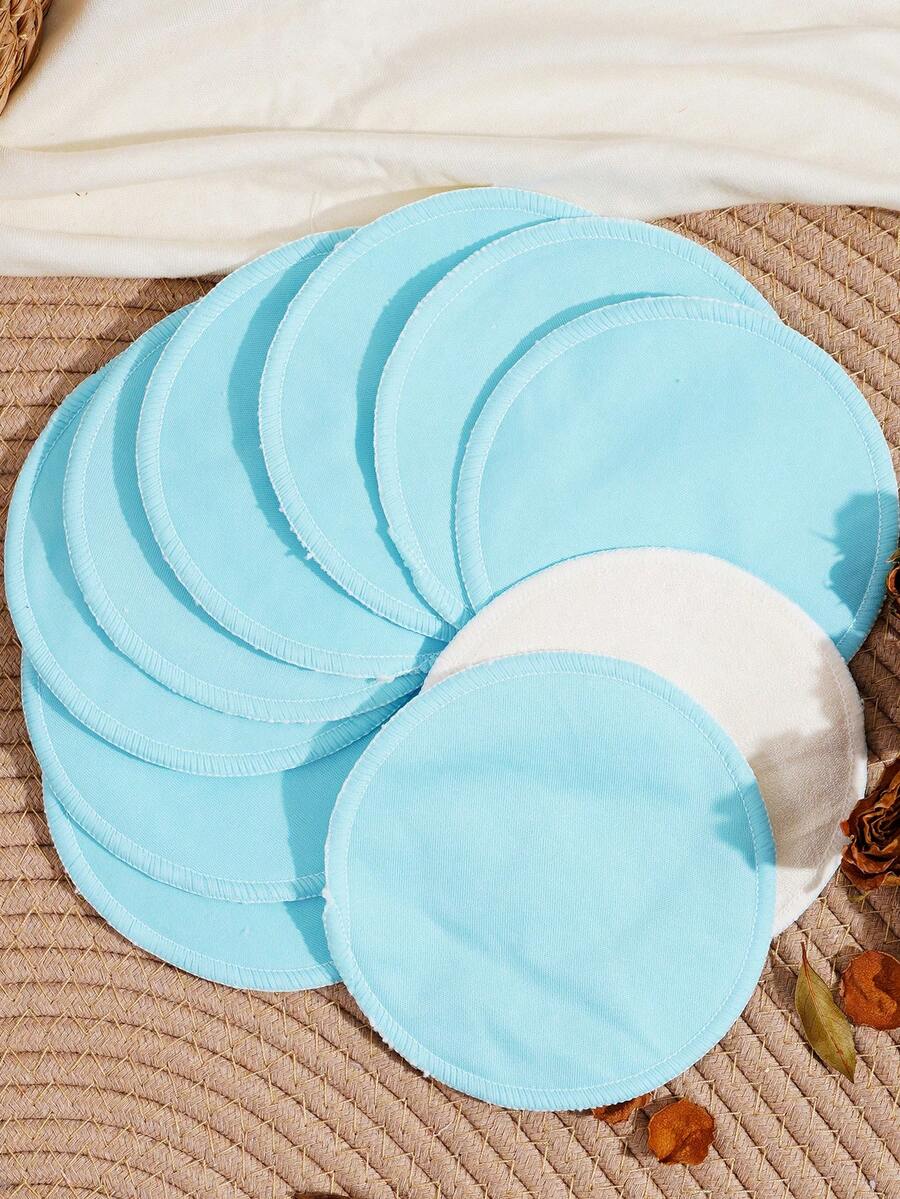 10pcs Reusable Nursing Pads, Innovative One-Way Moisture-Wicking Fabric And 3-Layer Washable Breast Pads - Multicolor - View 1