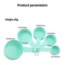 5 Piece Measuring Spoon And Measuring Cup Baking Tool DIY Cake Baking Formula Milk Powder Spoon - Blue - View 6