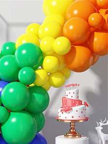 91 Stücke / 1 Set Regenbogen-farbige Windgeburtstags-Dekorations-Ballonbogen-Set, bestehend aus lila, grünen, gelben, roten, blauen und orangefarbenen Latex-Ballongirlanden. Geeignet für Geburtstage, Geburtstagshintergrund-Dekoration, Themenpartys, Babygeburtstagsfeiern, Abschlussfeierlichkeiten, Fotohintergrund-Dekoration, Eltern-Kind-Aktivitäten, Innenraum-Hintergrundgestaltung, Festivalfeiern, Kindergarten-Themenaktivitäten. - Verschiedenfarbig - Übersicht 3
