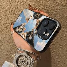 Serie de flores creativas IMD, funda protectora de TPU con diseño estampado, cubierta básica a prueba de golpes, compatible con Iphone 11/12/12Pro Max/13/13 Pro Max/14/14 Pro/14 Pro Max/15 Pro Max/16 Pro/16Plus/16Pro Max/17/17pro/17promax - Regalo perfecto para cualquier evento - Negro - Ver 3