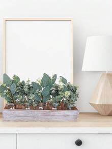 12pcs Mixed Artificial Oval Eucalyptus Leaves, Stems And Sprays, Suitable For Vases, Floral, Wreaths, Bouquets, Wedding Green Decor