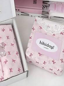 10 tờ giấy gói quà họa tiết nơ hồng, giấy gói quà in hình nơ dễ thương, giấy trang trí nghệ thuật, thích hợp làm quà tặng Ngày của Mẹ, sinh nhật, tiệc cưới, đồ thủ công DIY. - Hồng - Xem 2