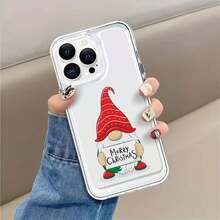 Funda para móvil con diseño de gnomo navideño. Compatible con teléfonos ,  17,  16 Pro Max,  15 Pro Max,  13 y  12. Fabricada en TPU para una protección eficaz contra golpes y caídas. Un regalo ideal para familiares y amigos en estas fiestas de invierno y Navidad. - transparente - Ver 5