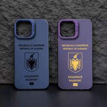 Funda de Teléfono con Patrón de Pasaporte de Albania para 17 16e 16 Pro Max 15 14 Plus 13 12 11 Pro, Cubierta Trasera de Silicona a Prueba de Golpes - 5 - Ver 7