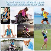 Paquete de 3 toallas refrescantes, Toallas porttiles suaves y transpirables con Silicona redonda bolsa, Toallas de secado rpido para ejercicio y gym, para correr, senderismo, yoga, camping Verde - verde - Ver 9