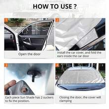 Car Windshield Cover Anti-UV Snowproof Full Protection Double Sided Windscreen Cover Sun Snow Ice Universal 200*70CM