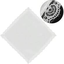 12piezas Pauelos De Algodn Para Mujeres Con Bordes De Encaje Elegantes y Suaves Perfectos Para Bodas y Fiestas De T Cuadrados Vintage - inicial - Ver 10