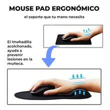 Mousepad Tapete Ergonómico Soporte Mano Gel Antideslizante - Negro - Ver 7
