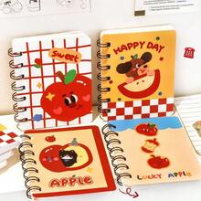 8pcs Cute Apple Flip Notebook, Pocket Notebook, Cartoon Memo Pad - Multicolor - View 1