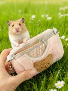 1个仓鼠户外斜挎包，便携式仓鼠携带包，保暖宠物包