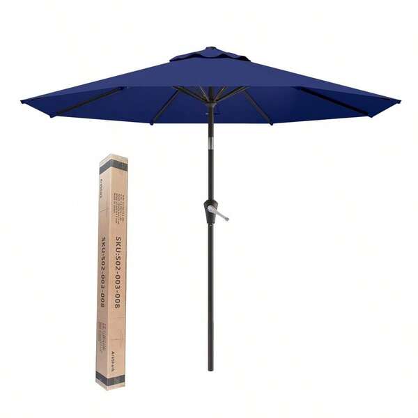 9 FT Patio Umbrella For Outdoor, Outdoor Table Umbrella With Push Button Tilt And Crank, Outdoor Patio Umbrellas ...