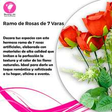 Ramo De Rosas Artificiales 7 Varas - 44cm Shuangzhi - Champán - Ver 4