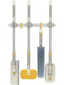 Joseph Joseph CleanTech - Riel de Almacenamiento de Herramientas de Limpieza, Organizador con 3 agarres Ajustables y 3 Ganchos, Tornillos incluidos - cepillo para polvo - Ver 6