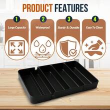 Adjustable Expandable Silverware Drawer Organizer Utensil Tray With Customizable Dividers For Kitchen Cutlery Storage Perfect For Organizing Spoons Forks Knives And Other Dining Tableware Heavy Duty Plastic Design For Long Lasting Use Fits Standard Kitchen Drawers Ideal For Home Restaurant Office Use Space Saving Expandable Design Clutter Free Drawer Solution Easy To Clean Dishwasher  Black Non-Slip Base Keeps Organizer Secure In Drawer Multipurpose Use For Craft Supplies Makeup Tools Office Utensils And More Maximize Drawer Space With This Versatile Organizer Great Wedding Housewarming Gift Idea For Men And Women Practical And Stylish Kitchen Upgrade - 1 - 查看 3