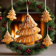Adorno de casa/árbol/pastel de jengibre, decoración creativa para colgar en el árbol de Navidad, ideal para fiestas, celebraciones en casa o en la oficina. - Chocolate - Ver 4