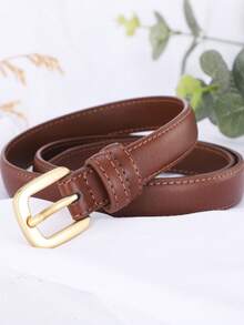 Fashionable Genuine Leather Skinny Belt, Decorative Belt For Photo Shoot, High-Quality Waist Belt Suitable For Jeans - Multicolor - View 5