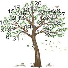 Wondever Large Tree Wall Stickers For Living Room/Bedroom TV Wall Decor (H: 63inchs), Green Leaves & Birds Peel & Stick Wall Decals - As Pic - View 7