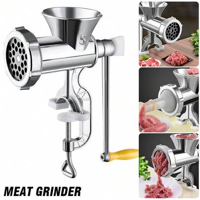 Meat Grinder Manual Kitchen Mincer Stuffer Table Hand Sausage Filler Maker AU