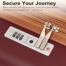 PP Hardshell Luggage 20 24 28 Inch Carry On Cabin Suitcase Expandable TSA Lock 360 Spinner Wheels Lightweight 3 Piece Set Check In Travel Holiday - Burgundy - View 6