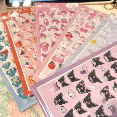 3Dホロウセーフティエアバッグ カートゥーンステッカー、女の子のノート、スマホケース、水筒などに最適、高価値で面白い装飾ステッカー（ホロウセーフティエアバッグデザイン）