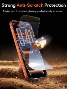 2pcs Tempered Glass Screen Protector, Compatible With IPhone 17 Pro Max, 17 Air, 16 Pro Max, 16e, 7, 8 Plus, X, XR, XS Max, 15, 13, 11, 12, 14 Pro Max, Mini, Full Coverage, Black Frame, Scratch-Resistant, Screen Protection, Compatible With Phone Case - Clear - View 4