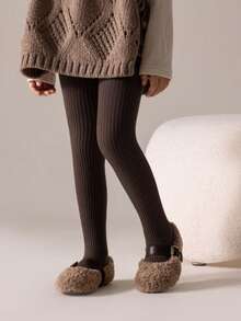 1 Stück Mädchen/Kleinkind/Babys Thermoleggings, weich & bequeme gerippte Leggings, warm & kuschelig für Herbst/Winter Alltagskleidung, Schule, Reisen, Feiertage