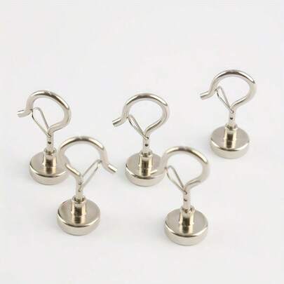 6pcs Super Strong Magnetic Hooks - Perfect For Cruise, Camping, BBQ, Kitchen And Garage Walls - Casual Style Wall Mounted, Hole Magnets, Magnetic Hangers, Magnetic Hooks, Kitchen Storage, Streamlined Design, Durable Metal, Cruise Traveler