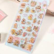 可爱水豚贴纸，精美日式透明创意手账贴纸，钻石宝石水晶手工装饰贴纸，圣诞节/感恩节/生日礼物 - 彩色 - 查看 8