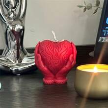 1/2件 3D 心形树脂浇铸模具，适用于蜡烛、硅胶树脂模具、手持香薰模具、DIY 蜡烛熔化装饰模具、心形石膏工艺模具、情人节礼物、情人节装饰品、家居装饰。 - 白色 - 查看 10