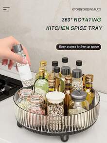 This 360-Degree Rotating Cosmetic Storage Box, Perfume And Skincare Product Storage Box, And Kitchen Spice Rack Are Suitable For Use On Dressing Tables, Bathroom Countertops, And Kitchen Countertops. - Multicolor - View 4