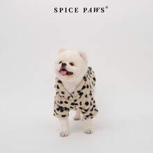 1pc Pet Dog Hoodie, Leopard Plush Sweatshirt, Suitable For Small/Medium Dogs & Cats In Cold Weather, Christmas Gift - Multicolor - View 9