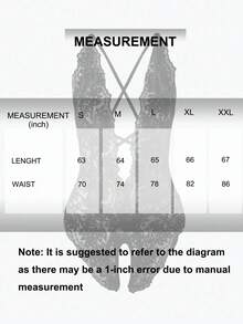 1pc Women's Sexy Lace Hollow Out Bodysuit Lingerie, Suitable For Home Use For Going Out, Baddie Look