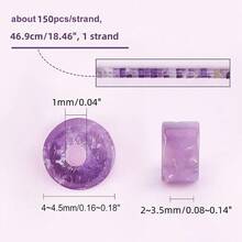 MAGICALCUTDIE 1box 1 Strand  Amethyst Beads Strands Heishi Beads Flat Round/Disc 4~4.5x2~3.5mm Hole: 1mm 150pcs/Strand 18.46 Inch(46.9cm) - 彩色 - 查看 7