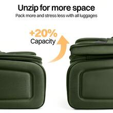 Softside Luggage Set,Expandable Luggage For Extra Capacity,Large Capacity Family Suitcase,Lightweight Waterpoof Resistant Polyester,20inch+28inch,20inch+24inch+28inch - GREEN/GREY - 查看 6