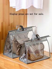 1pc Transparent Hanging Handbag Storage Bag - Waterproof Dustproof Bag, Suitable For Wardrobe Storage And Organization Of Designer Bags, Transparent Anti-Moth Anti-Humidity, Space Saving! (Display Prop Not For .) - Multicolor - View 2
