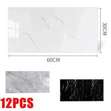 12Pcs Self-Adhesive Marble Tiles Sticker Stick On Wall Floor Kitchen Bathroom - Wall Stickers - View 2