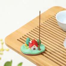 1 pièce Brûleur d'encens et support en résine de mini maison d'île créative et mignonne (bâtons d'encens non inclus), accessoire de décoration d'intérieur de style zen, cadeau de conception originale pour l'anniversaire, Noël, la Saint-Valentin - Multicolore - Voir 13