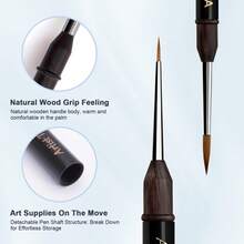 1pc Squirrel Hair & 1pc Purple Mink Hair Professional Watercolor Portable Painting Brushes, Art Supplies For Watercolor, Acrylic, Gouache, Oil Painting And Crafts - High Quality Art Brushes For Artists Who Value Tool Quality And Comfort - one-size - View 8