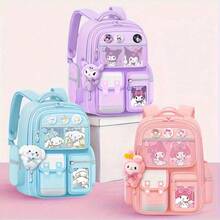 三丽鸥酷洛米多口袋背包 - 可爱的酷洛米主题，轻便单肩包，带多个隔层，适合装奖品和奖励 - 彩色 - 查看 3