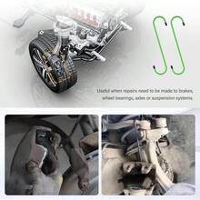 2PCS Brake Caliper Hangers, Brake Caliper/Brake Caliper Compression Changing Brake Pads, Braking, Universal Automotive Tools Brake Caliper Hooks With Rubber Caps 2, Green - Green + 2 - View 4