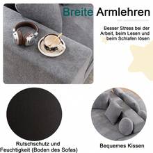 Fully Compressed Boneless Sofa, Living Room/Bedroom Segmented Cloud Sofa, Modern Modular Sofa, No Assembly Required, Comfortable, Skin-Friendly Chenille Fabric - Gray + Chenille + 5 Seat + Foam - View 5