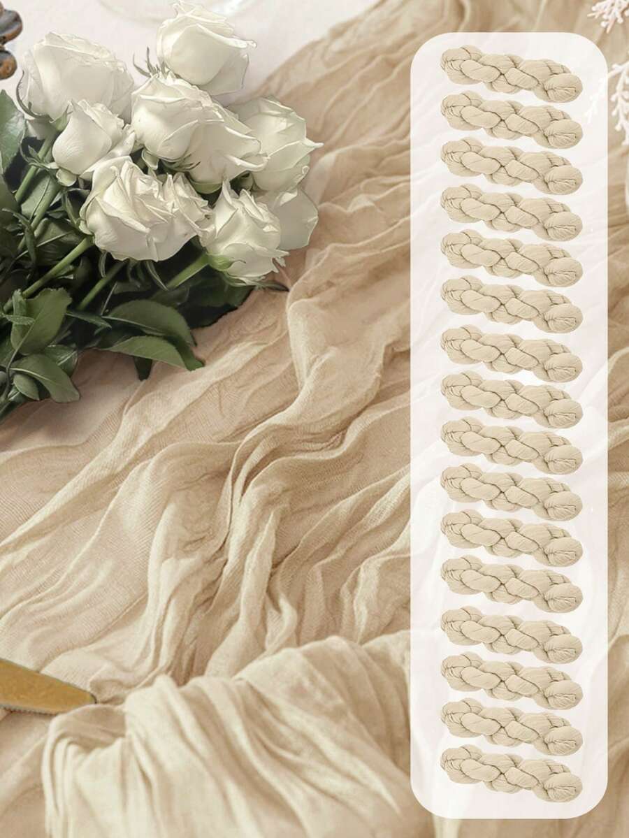 12 Stücke Set Nebelblauer transparenter Tischläufer, Boho-Stil Chiffon Tischdekoration für Hochzeit, Party und Geburtstag, strapazierfähiger Polyesterstoff, elegantes & vielseitiges Design