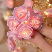 1pc LED Rose Flower String Lights, Romantic Atmosphere Lighting For Valentine's Day, Wedding Decoration, Birthday Party, Party Supplies (Batteries Not Included) - Multicolor - View 5